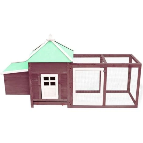 Poulailler Avec Nichoir Moka 190x72x102 Cm Bois De Sapin Massif VidaXL 2 Poulailler Avec Nichoir Moka 190x72x102 Cm Bois De Sapin Massif VidaXL – Image 2