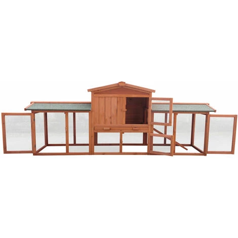Clapier Lapin Exterieur XXL Deux Côtés 2240x850x530 Mm TWINS Bois Rampe Imperméable Tiroir En Métal Galvanisé Nettoyage Facile, Enclos Lapin De Brast 2 Clapier Lapin Exterieur XXL Deux Côtés 2240x850x530 Mm TWINS Bois Rampe Imperméable Tiroir En Métal Galvanisé Nettoyage Facile, Enclos Lapin De Brast – Image 2