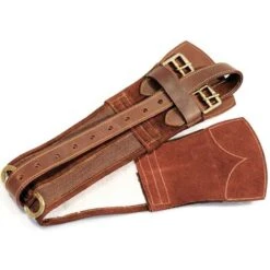 40, Noir: Sangle Australienne En Tapis De Selle Avec Boucles En Laiton Et Garniture En Cuir