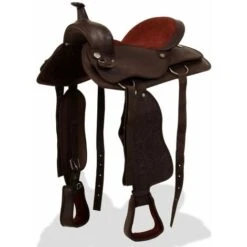 Selle, Bridon Et Col De Poitrine Cuir Véritable 17 Po Marron