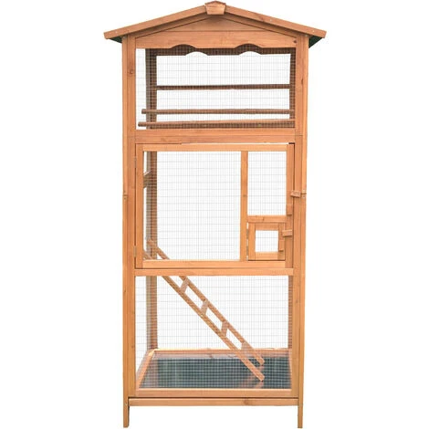 Volière D’oiseaux En Bois Avec Perchoirs Cage Oiseaux Bac à Crottes Cage D’animaux Élevage 2 Volière D’oiseaux En Bois Avec Perchoirs Cage Oiseaux Bac à Crottes Cage D’animaux Élevage – Image 2