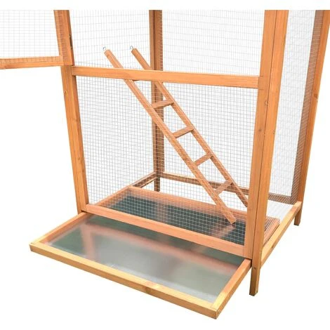 Volière D’oiseaux En Bois Avec Perchoirs Cage Oiseaux Bac à Crottes Cage D’animaux Élevage 3 Volière D’oiseaux En Bois Avec Perchoirs Cage Oiseaux Bac à Crottes Cage D’animaux Élevage – Image 3