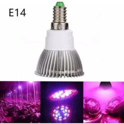 AIDUCHO 18LEDs Lampe De Plante Intérieur 8W E14 Ampoule De Croissance Pour Végétation Hydroponique Ou En Serre(12 Rouges Et 6 Bleux)