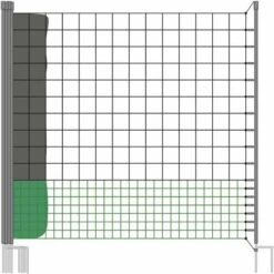 Kit Filet Clôtures Pour Poules Avec Piquets Double Pointes. Modulable. Porte D'accès. Sardines Incluses 12 M