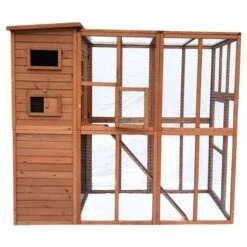 Grand Parc à Chats Avec Abri En Bois