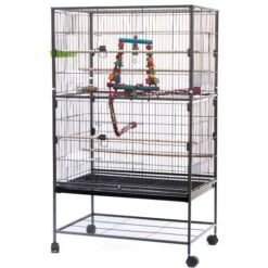Couche Double Cage Oiseaux Volière Avec 4 Roulettes 7852132cm - Noir -Trixie || Flamingo Soldes Magasin 37486687 4