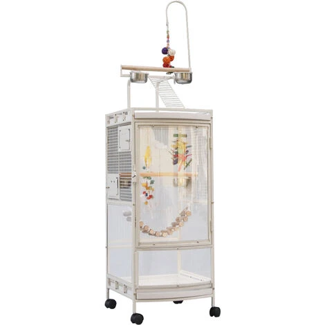 Cage Oiseaux Volière Avec 4 Roulettes Avec Escaliers 4650.5180cm - Armoire Transparente 2 Cage Oiseaux Volière Avec 4 Roulettes Avec Escaliers 4650.5180cm - Armoire Transparente – Image 2