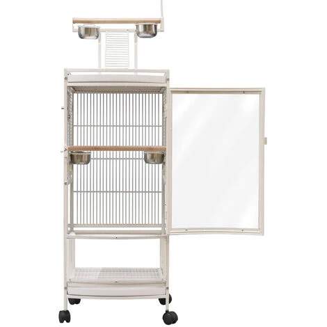 Cage Oiseaux Volière Avec 4 Roulettes Avec Escaliers 4650.5180cm - Armoire Transparente 3 Cage Oiseaux Volière Avec 4 Roulettes Avec Escaliers 4650.5180cm - Armoire Transparente – Image 3