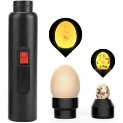 Mire Oeuf Lampe Mire Oeuf Testeur D'oeufs, Lumière LED Pour Vérifier L’Incubation D’Oeuf Portable Incubateur D'oeufs De Cane Lampe De Poche Batterie Pour Volaille