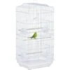 PawHut Cage à Oiseaux Volière Avec Mangeoires Perchoirs Plateau Amovible 2 Portes Dim. 46,5L X 35,5l X 92H Cm Métal Blanc