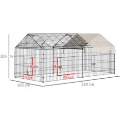 PawHut Parc Enclos Métal époxy Cage Extérieure Dim. 2,20L X 1,03l X 1,03H M 3 Portes Et Trappe Surface Abrité PE Beige 7 PawHut Parc Enclos Métal époxy Cage Extérieure Dim. 2,20L X 1,03l X 1,03H M 3 Portes Et Trappe Surface Abrité PE Beige -Trixie || Flamingo Soldes Magasin 38927034 3