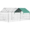 PawHut Parc Enclos Métal époxy Cage Extérieure Dim. 2,20L X 1,03l X 1,03H M 3 Portes Et Trappe Surface Abrité PE Vert