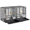 Yaheetech Cage D'elevage Pour Oiseaux Avec Deux Espaces Divisés Cage Pour Petit Oiseaux Exotiques Canaris Madarin Perruche Avec Mangeoires Perchoirs 2 Portes 95,5 X 45,5 X 52,5 Cm