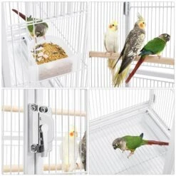Yaheetech Grande Cage/Volière Oiseaux Avec Support Détable à Roulettes Cage Pour Perroquet Gris Du Gabon Canaris Parakeet Calopsitte élégante Pinson 65,5 X 42,5 X 136,5 Cm Blanc -Trixie || Flamingo Soldes Magasin 44420931 3