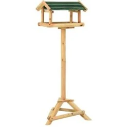 Mangeoire Ă Oiseaux Et Support 37x28x100cm Bois De Sapin Massif VidaXL