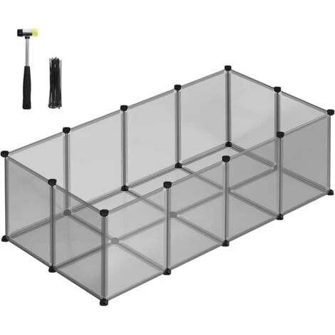 Songmics Enclos Pour Petits Animaux Avec Fond, Cage Modulable Pour Cochon D’Inde, Hamster, Lapin, Rongeur, Petits Animaux Domestiques, Gris LPC002G01 1 Songmics Enclos Pour Petits Animaux Avec Fond, Cage Modulable Pour Cochon D’Inde, Hamster, Lapin, Rongeur, Petits Animaux Domestiques, Gris LPC002G01