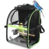 Pecute Sac à Dos De Transport Oiseau Avec Rideaux Imperméable Anti-Soleil, Cage Oiseau Transportable Transparente Avec 4 Accessoires Pour Oiseaux, Sac Transport Oiseaux Pour Perroquet Carani Perruche