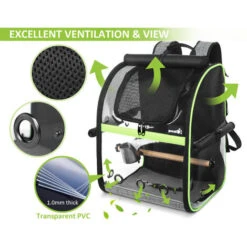 Pecute Sac à Dos De Transport Oiseau Avec Rideaux Imperméable Anti-Soleil, Cage Oiseau Transportable Transparente Avec 4 Accessoires Pour Oiseaux, Sac Transport Oiseaux Pour Perroquet Carani Perruche -Trixie || Flamingo Soldes Magasin 47518460 3