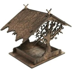 Mangeoires Pour Oiseaux Sauvages Mangeoire Oiseaux Exterieur En Bois Maison Oiseaux Exterieur Jardin Mangeoire à Oiseaux Suspendue Nichoir Oiseaux Exterieur Cabane Oiseaux En Bois Bird Feeder Guazhuni