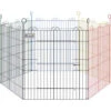PawHut Parc Enclos Modulable Pour Chien Animaux Porte Verrouillable 6 Panneaux Dim. Panneau 59L X 60H Cm Métal Multicolore