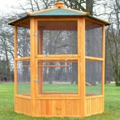 Voliere Cage A Oiseaux En Bois De Haute Qualite 6 Coins 160x123cm Modele Maxi 308