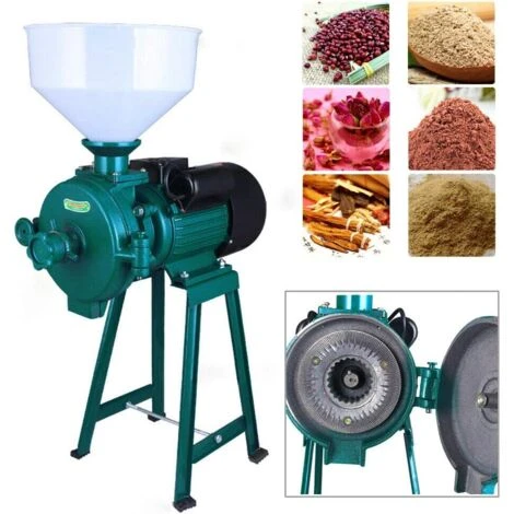 Broyeur à Céréales électrique 1500 W 220 V, Moulin D'alimentation électrique Broyeur à Céréales Sèches Fraiseuse à Riz à Grain De Maïs 1400r / Min 2 Broyeur à Céréales électrique 1500 W 220 V, Moulin D'alimentation électrique Broyeur à Céréales Sèches Fraiseuse à Riz à Grain De Maïs 1400r / Min – Image 2