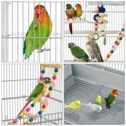 Yaheetech Cage Oiseaux Intérieur 46 X 35,5 X 99 Cm Avec Poignée Avec 3 Jouets 4 Mangeoires 3 Perchoirs 1 Swing Gris Clair 7 Yaheetech Cage Oiseaux Intérieur 46 X 35,5 X 99 Cm Avec Poignée Avec 3 Jouets 4 Mangeoires 3 Perchoirs 1 Swing Gris Clair -Trixie || Flamingo Soldes Magasin 50004429 3