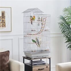 Yaheetech Cage Oiseaux Intérieur 46 X 35,5 X 99 Cm Avec Poignée Avec 3 Jouets 4 Mangeoires 3 Perchoirs 1 Swing Gris Clair 9 Yaheetech Cage Oiseaux Intérieur 46 X 35,5 X 99 Cm Avec Poignée Avec 3 Jouets 4 Mangeoires 3 Perchoirs 1 Swing Gris Clair -Trixie || Flamingo Soldes Magasin 50004429 5