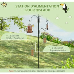 PawHut Mangeoire à Oiseaux H.2,08 M Style Rustique Chic 4 Crochets 2 Réglables 4 Piquets D'ancrage Au Sol Acier époxy Aspect Fer Forgé 8 PawHut Mangeoire à Oiseaux H.2,08 M Style Rustique Chic 4 Crochets 2 Réglables 4 Piquets D'ancrage Au Sol Acier époxy Aspect Fer Forgé -Trixie || Flamingo Soldes Magasin 50904491 4