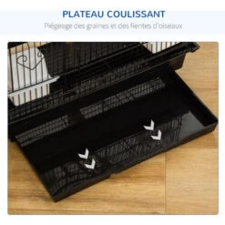 PawHut Cage à Oiseaux Volière Dim. 46L X 36l X 100H Cm - 4 Mangeoires, 3 Perchoirs, Balançoire, 2 Portes, 9 Trappes, échelle, 2 Jouets Suspendus, Plateau Déjection - PP Acier Noir 9 PawHut Cage à Oiseaux Volière Dim. 46L X 36l X 100H Cm - 4 Mangeoires, 3 Perchoirs, Balançoire, 2 Portes, 9 Trappes, échelle, 2 Jouets Suspendus, Plateau Déjection - PP Acier Noir -Trixie || Flamingo Soldes Magasin 50909207 5