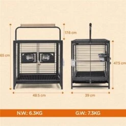 Yaheetech Cage à Oiseaux Avec Jouets Poignée Cage Pour Petit Oiseau Noir 48,5 X 47,5 X 39cm 7 Yaheetech Cage à Oiseaux Avec Jouets Poignée Cage Pour Petit Oiseau Noir 48,5 X 47,5 X 39cm -Trixie || Flamingo Soldes Magasin 51284232 3