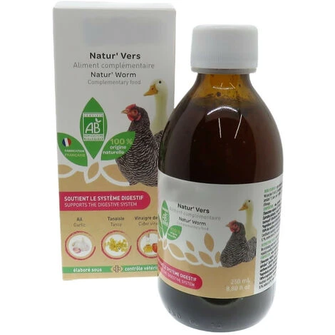 Natur' Vers, Contre Les Vers Pour Poules Et Canards 250 Ml - Animallparadise 1 Natur' Vers, Contre Les Vers Pour Poules Et Canards 250 Ml - Animallparadise