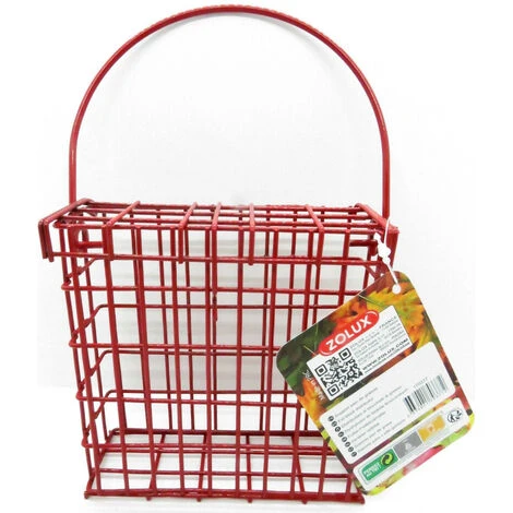Support Pour Pain De Graisse En Métal Rouge Pour Oiseaux. - Zolux 1 Support Pour Pain De Graisse En Métal Rouge Pour Oiseaux. - Zolux