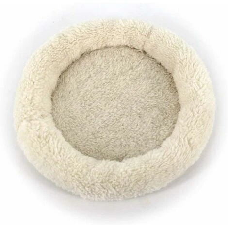 1pc Doux, Confortable Rond En Polaire Chaud Hamster Lit Tapis De Sommeil Pour Rat, Hérisson, écureuil, Cochon D'Inde, Les Petits Animaux (L, Beige) 2 1pc Doux, Confortable Rond En Polaire Chaud Hamster Lit Tapis De Sommeil Pour Rat, Hérisson, écureuil, Cochon D'Inde, Les Petits Animaux (L, Beige) – Image 2
