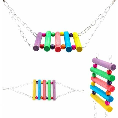 LITZEE Lot De 7 Jouets Pour Perroquet Pour Cage à Oiseaux, Balançoire à Mâcher Perchoirs En Bois Pour Conures, Cacaques, Aras, Perchoirs Et Charmants Oiseaux 3 LITZEE Lot De 7 Jouets Pour Perroquet Pour Cage à Oiseaux, Balançoire à Mâcher Perchoirs En Bois Pour Conures, Cacaques, Aras, Perchoirs Et Charmants Oiseaux – Image 3