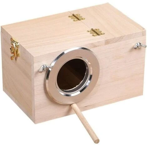 ELLE Grand Nid De Perruche, Terrarium Nichoir En Bois 24,5 13 13 Cm 1 ELLE Grand Nid De Perruche, Terrarium Nichoir En Bois 24,5 13 13 Cm