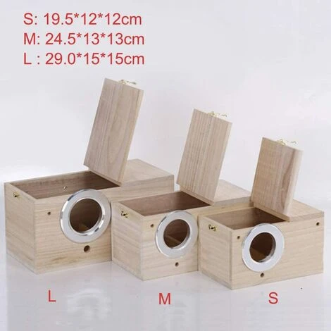 ELLE Grand Nid De Perruche, Terrarium Nichoir En Bois 24,5 13 13 Cm 5 ELLE Grand Nid De Perruche, Terrarium Nichoir En Bois 24,5 13 13 Cm – Image 5