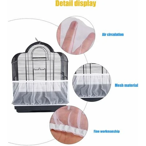 Housses Pour Cages à Oiseaux,T-Audace Housse De Cage à Oiseaux En Nylon, Oiseau à Cage En Nylon, Couverture De Cage à Oiseaux, Filet De Protection Pour Cage à Oiseaux, Ventilé Est Antipoussière Blanc 3 Housses Pour Cages à Oiseaux,T-Audace Housse De Cage à Oiseaux En Nylon, Oiseau à Cage En Nylon, Couverture De Cage à Oiseaux, Filet De Protection Pour Cage à Oiseaux, Ventilé Est Antipoussière Blanc – Image 3