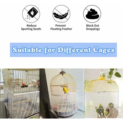 Housses Pour Cages à Oiseaux,T-Audace Housse De Cage à Oiseaux En Nylon, Oiseau à Cage En Nylon, Couverture De Cage à Oiseaux, Filet De Protection Pour Cage à Oiseaux, Ventilé Est Antipoussière Blanc 4 Housses Pour Cages à Oiseaux,T-Audace Housse De Cage à Oiseaux En Nylon, Oiseau à Cage En Nylon, Couverture De Cage à Oiseaux, Filet De Protection Pour Cage à Oiseaux, Ventilé Est Antipoussière Blanc – Image 4