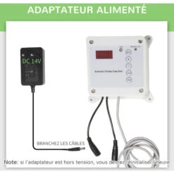 PawHut Porte Automatique Pour Poulailler - Minuterie, Capteur De Luminosité, 2 Télécommandes, Kit Installation Inclus - Alu. ABS Gris -Trixie || Flamingo Soldes Magasin 57600914 5