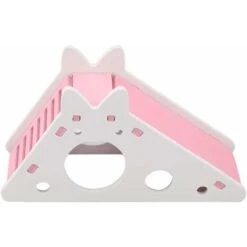 Échelle D'escalier De Hamster, Jouets D'escalade De Hamster De Nid De Repos D'assemblée D'animal Familier De Maison De Hamster En Bois(Rose)