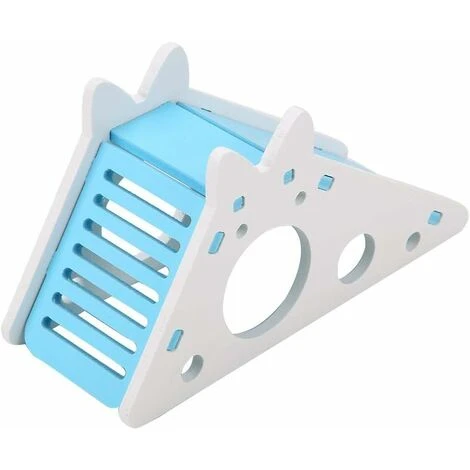 Maison De Hamster En Bois Cage Pour Hamster Repaire Habitat Nid Avec Escaliers Petit Animal De Compagnie Exercice(Bleu) 1 Maison De Hamster En Bois Cage Pour Hamster Repaire Habitat Nid Avec Escaliers Petit Animal De Compagnie Exercice(Bleu)