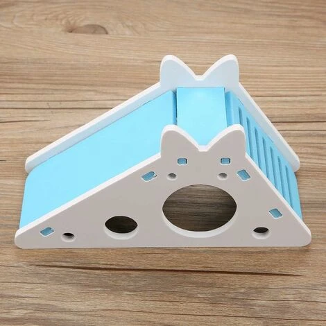 Maison De Hamster En Bois Cage Pour Hamster Repaire Habitat Nid Avec Escaliers Petit Animal De Compagnie Exercice(Bleu) 3 Maison De Hamster En Bois Cage Pour Hamster Repaire Habitat Nid Avec Escaliers Petit Animal De Compagnie Exercice(Bleu) – Image 3