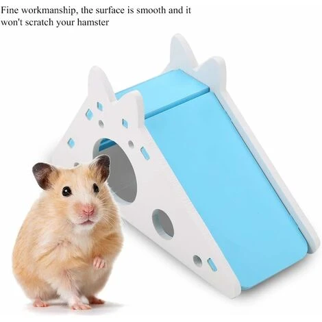 Maison De Hamster En Bois Cage Pour Hamster Repaire Habitat Nid Avec Escaliers Petit Animal De Compagnie Exercice(Bleu) 4 Maison De Hamster En Bois Cage Pour Hamster Repaire Habitat Nid Avec Escaliers Petit Animal De Compagnie Exercice(Bleu) – Image 4