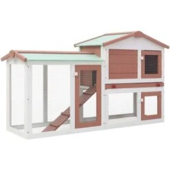 Nova Grand Lapin Extérieur Fait Du Bois Avec Rampe Et Vassio Diverses Couleurs Couleur : Brun