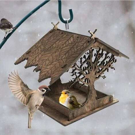 Mangeoires Pour Oiseaux Sauvages Mangeoire Oiseaux Exterieur En Bois Maison Oiseaux Exterieur Jardin Mangeoire à Oiseaux Suspendue Nichoir Oiseaux Exterieur Cabane Oiseaux En Bois Bird Feeder 3 Mangeoires Pour Oiseaux Sauvages Mangeoire Oiseaux Exterieur En Bois Maison Oiseaux Exterieur Jardin Mangeoire à Oiseaux Suspendue Nichoir Oiseaux Exterieur Cabane Oiseaux En Bois Bird Feeder – Image 3