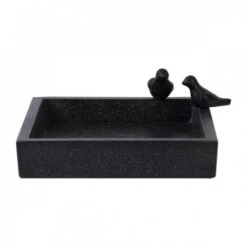 Bain D'oiseaux En Terrazzo Carré - L 31,7 X P 31,7 X H 12,4 Cm - Livraison Gratuite