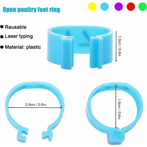 300 Anneaux De Pied De Volaille, Petits Anneaux De Serrage De Volaille, Bandes De Volaille Pour Marquer Les Oiseaux, Perroquets, Pigeons, Cailles, Poussins (Jaune/bleu/blanc/violet/rouge/vert),Fonepro 2 300 Anneaux De Pied De Volaille, Petits Anneaux De Serrage De Volaille, Bandes De Volaille Pour Marquer Les Oiseaux, Perroquets, Pigeons, Cailles, Poussins (Jaune/bleu/blanc/violet/rouge/vert),Fonepro – Image 2