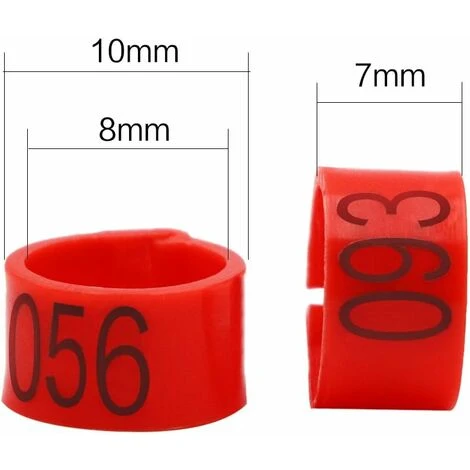 Anneaux Pour Pattes D’oiseaux Avec Numéro 001–100 De 8 Mm De Diamètre - Pour Pigeons, Poussins, Perroquets, Canards (Rouge),Fonepro 2 Anneaux Pour Pattes D’oiseaux Avec Numéro 001–100 De 8 Mm De Diamètre - Pour Pigeons, Poussins, Perroquets, Canards (Rouge),Fonepro – Image 2