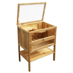 Cage Pour Rongeurs Bois Petits Rongeurs Couvercle Rabattable Souris Rat Grange Étable Abri Animaux